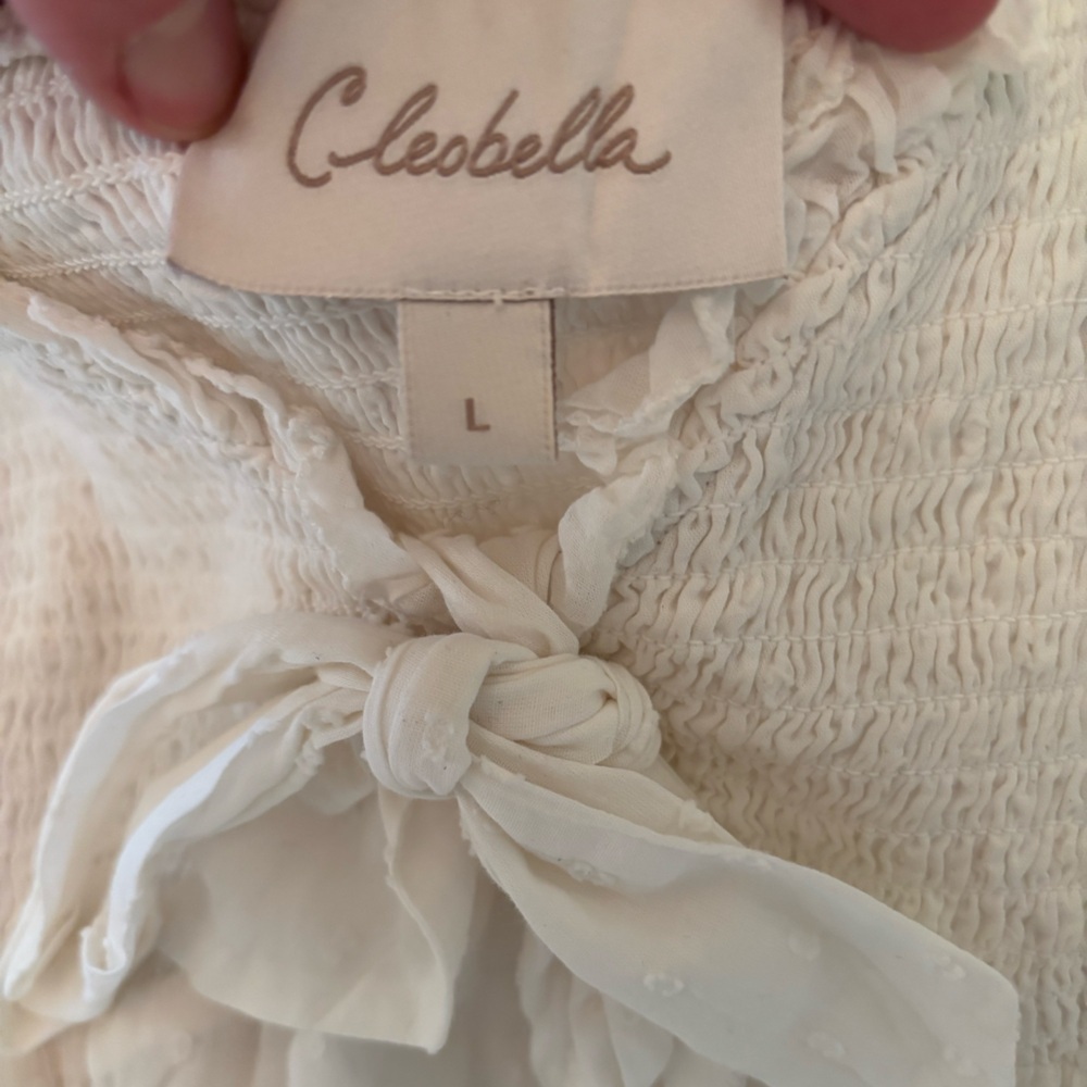 Cleobella Ashlyn Dobby midi Dress L organic cotton Boho Organic Cotton Whimsy - Picture 10 of 10
